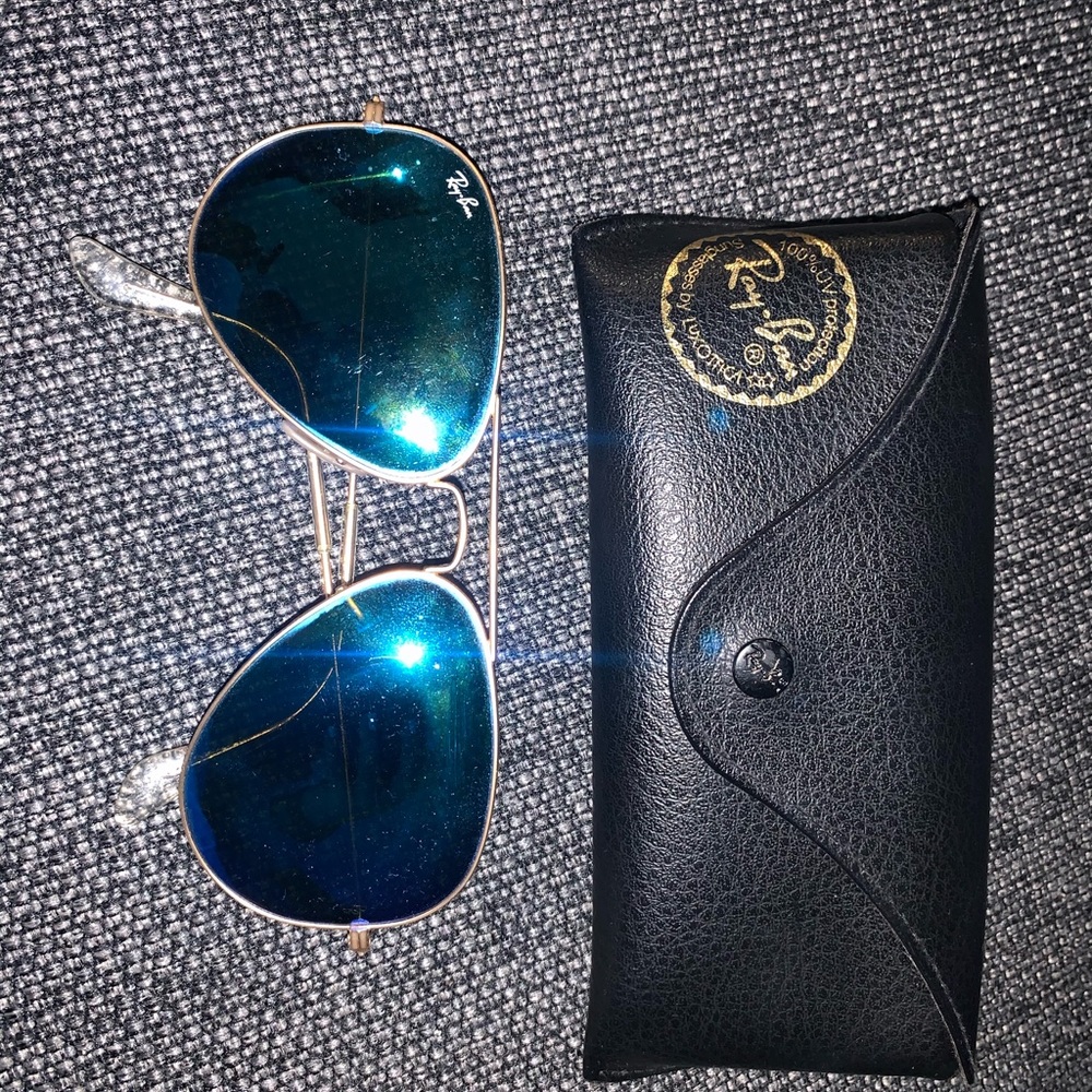 Ray-Ban blue lens aviator sunglasses